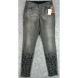 JAG Blk MAYA Skinny Leopard Embroidered Ankle Straight Leg sz 4/27 (16143) AS IS